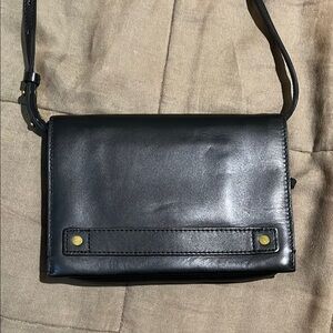 Madewell The Morgan Black Leather Crossbody Bag